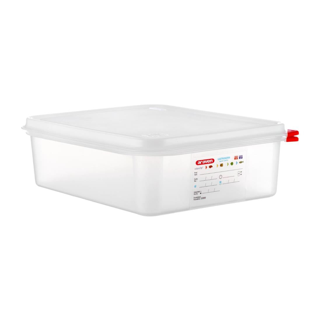 Araven Polypropylene 1/2 Gastronorm Food Container 6.5Ltr (Pack of 4) - DL982 Araven