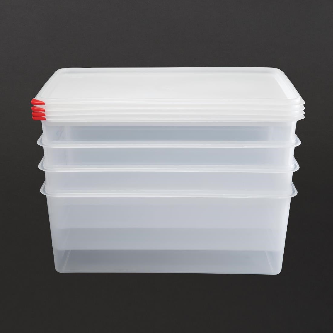Araven Polypropylene 1/1 Gastronorm Food Storage Box 28Ltr (Pack of 4) - DL984 Araven