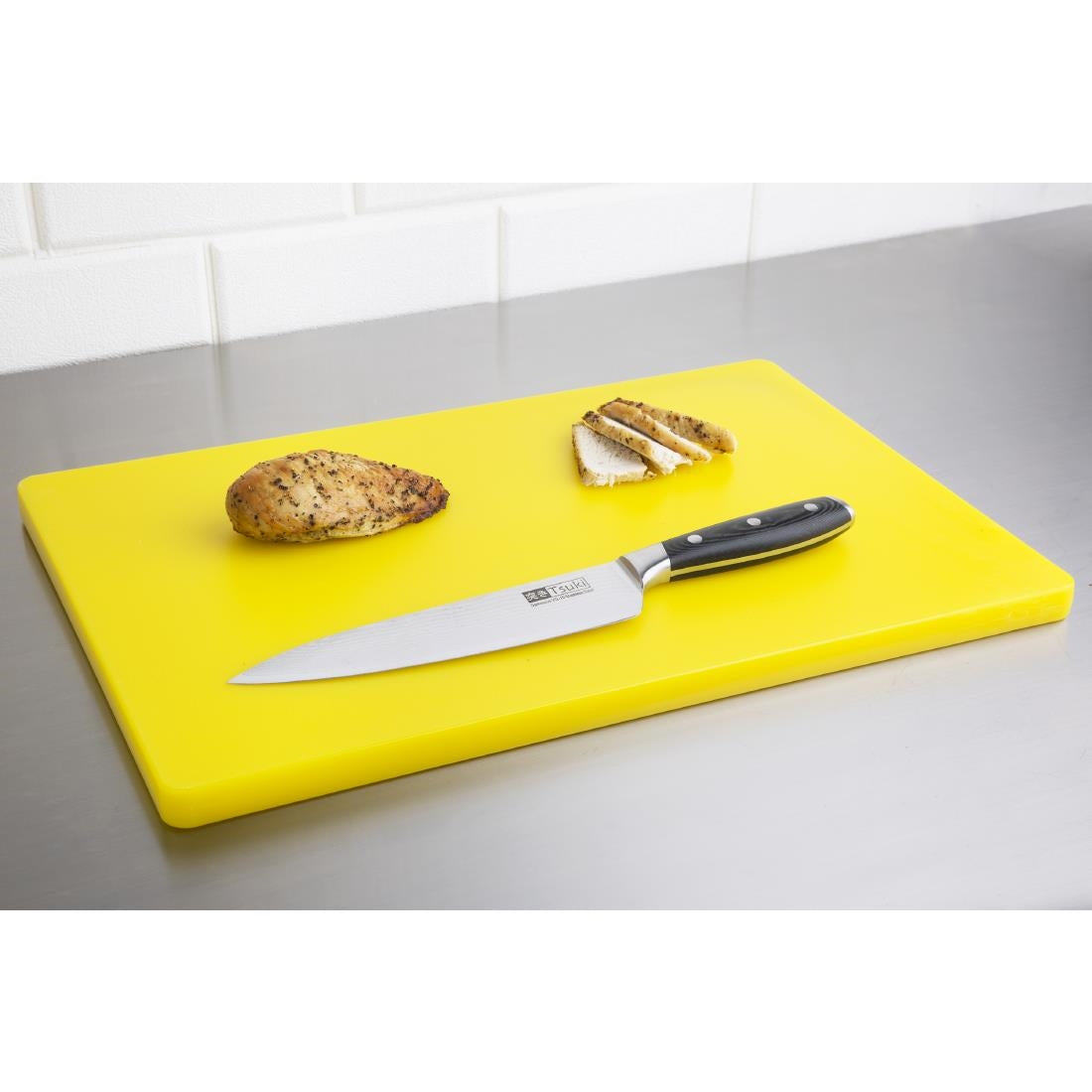 Hygiplas Thick Low Density Yellow Chopping Board 450x300x20mm - DM002 Hygiplas