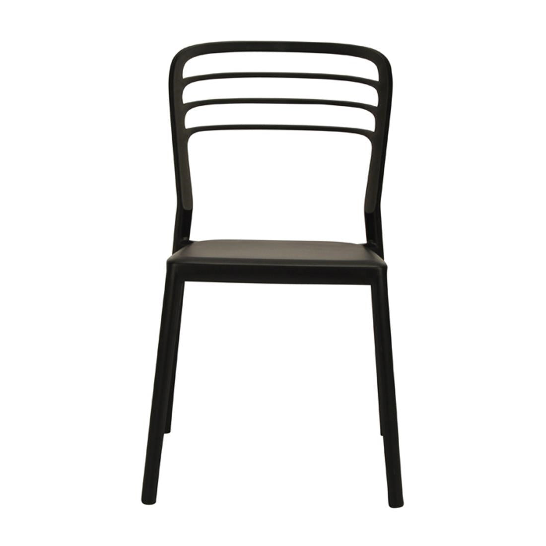 Newquay Ocean Plastic Outdoor Chair in Black (Pack of 4) - DM088 Plastic Chairs Everyday