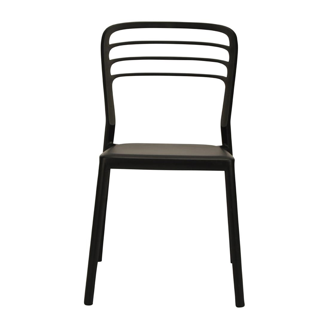 Newquay Ocean Plastic Outdoor Chair in Black (Pack of 4) - DM088 Plastic Chairs Everyday