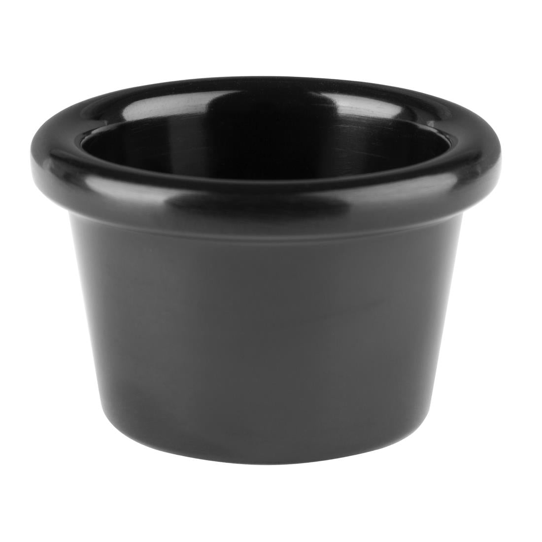 Olympia Kristallon Melamine Plain Ramekins Black 63mm (Pack of 12) - DM161 Melamine and Polycarbonate Olympia