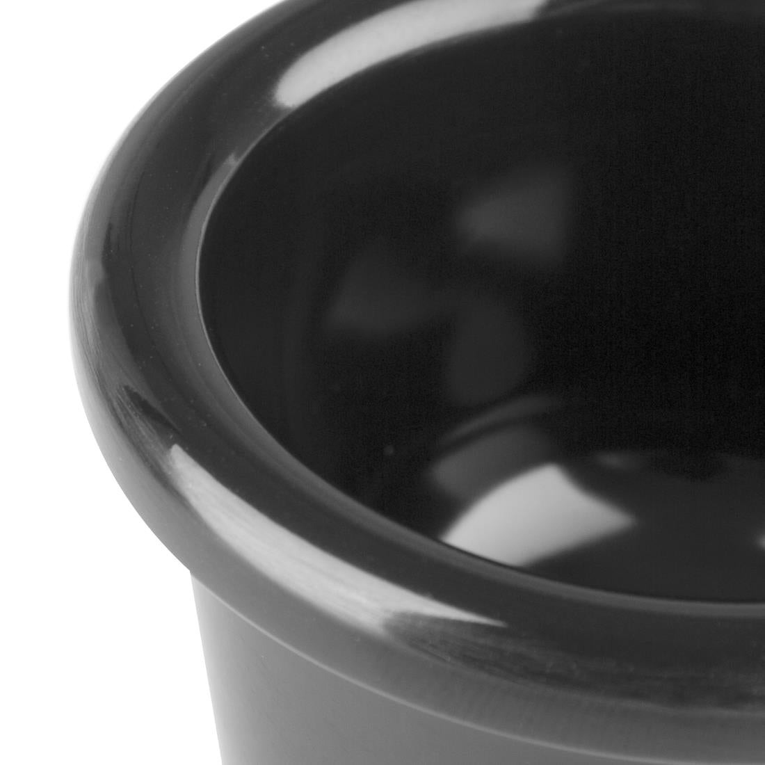 Olympia Kristallon Melamine Plain Ramekins Black 63mm (Pack of 12) - DM161 Melamine and Polycarbonate Olympia