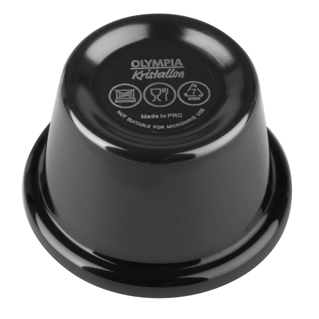 Olympia Kristallon Melamine Plain Ramekins Black 63mm (Pack of 12) - DM161 Melamine and Polycarbonate Olympia