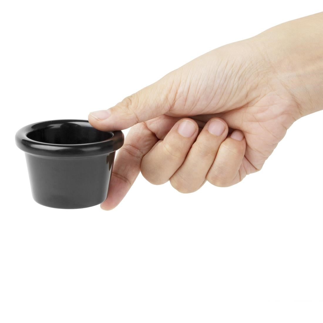 Olympia Kristallon Melamine Plain Ramekins Black 63mm (Pack of 12) - DM161 Melamine and Polycarbonate Olympia