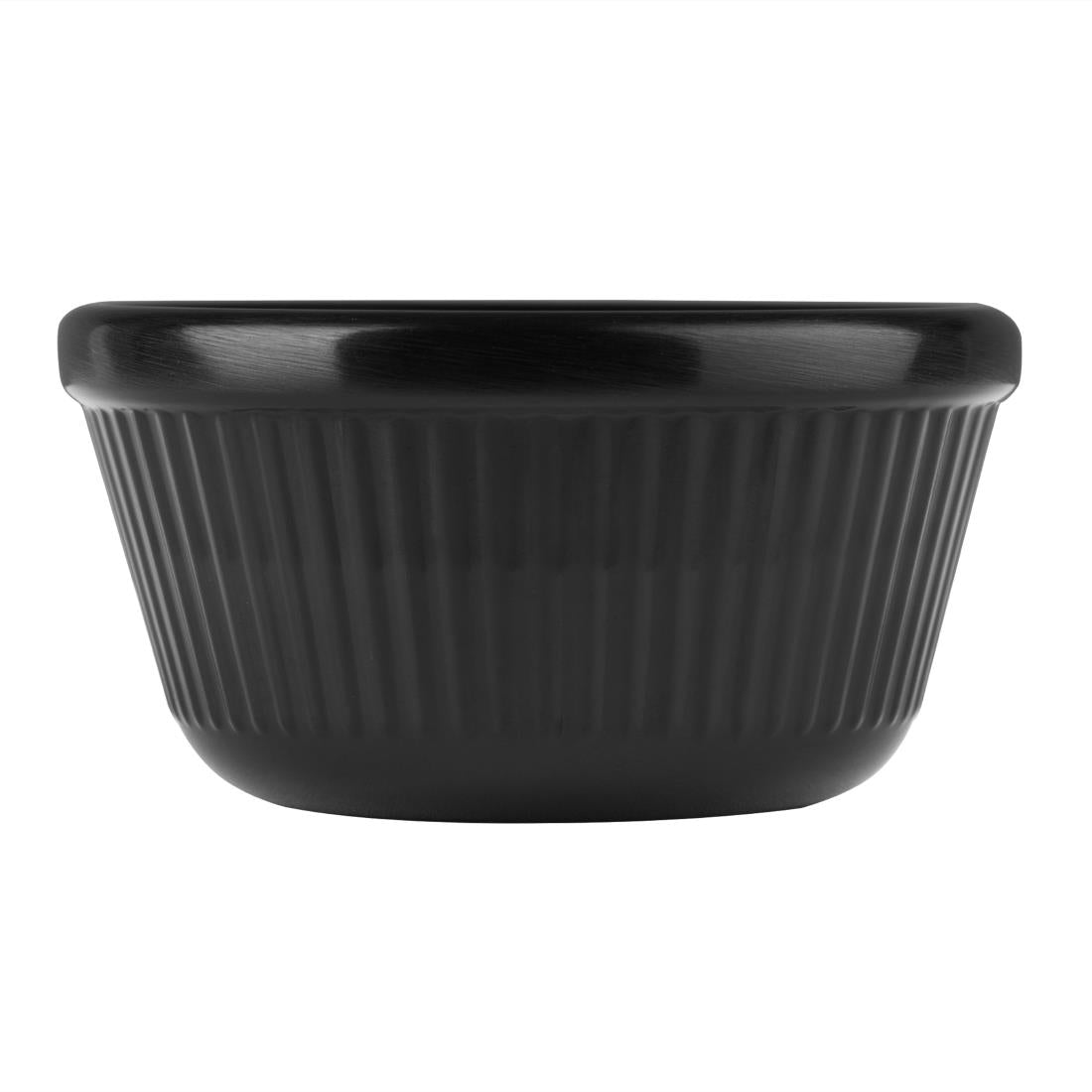 Olympia Kristallon Melamine Fluted Ramekins Black 70mm (Pack of 12) - DM163 Melamine and Polycarbonate Olympia
