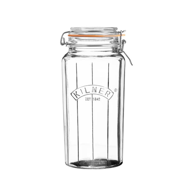 Kilner Facetted Clip Top Jar 1800ml - DM251 Kilner