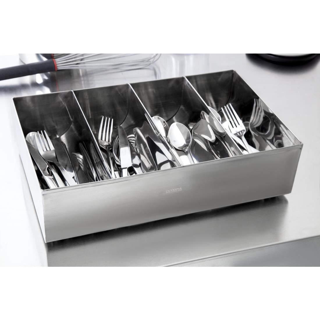 Olympia Cutlery Holder Stainless Steel - DM274 Olympia