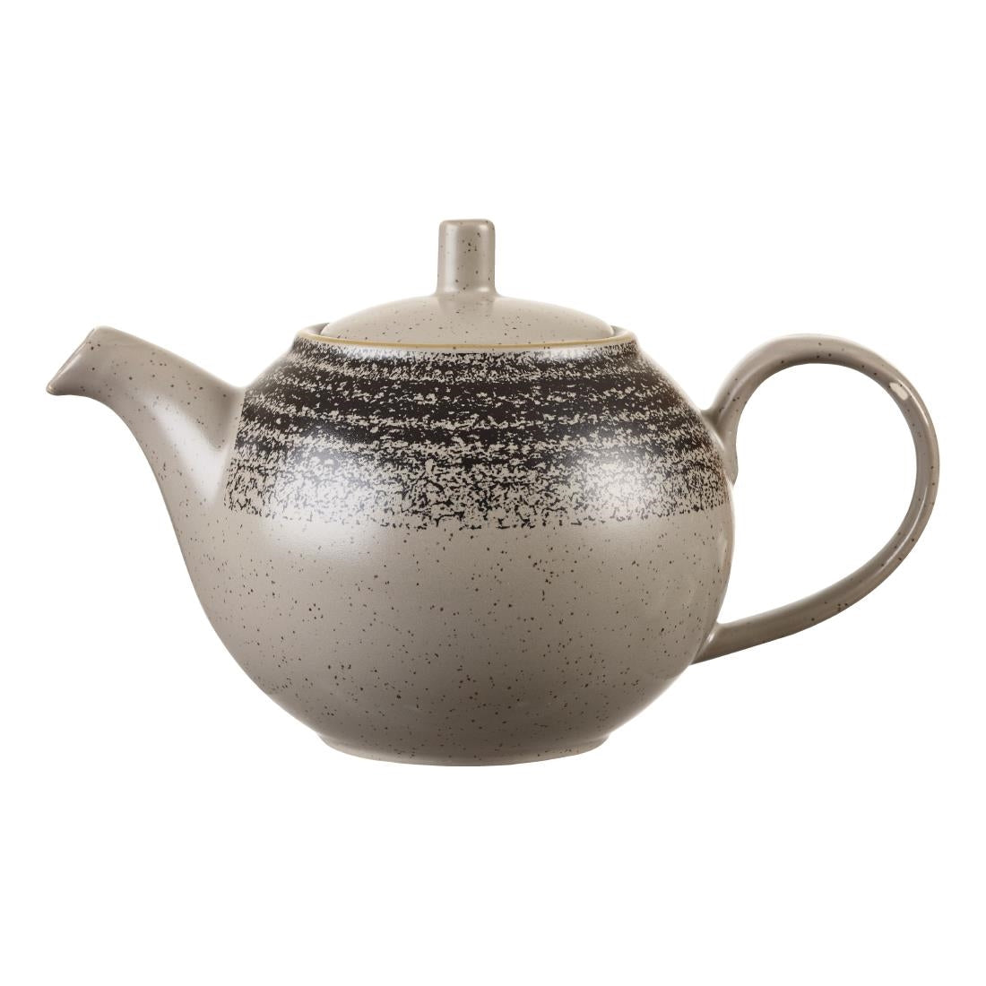 Churchill Studio Prints Homespun Charcoal Black Teapot 426ml (Pack of 4) - DM434 Churchill Super Vitrified Churchill