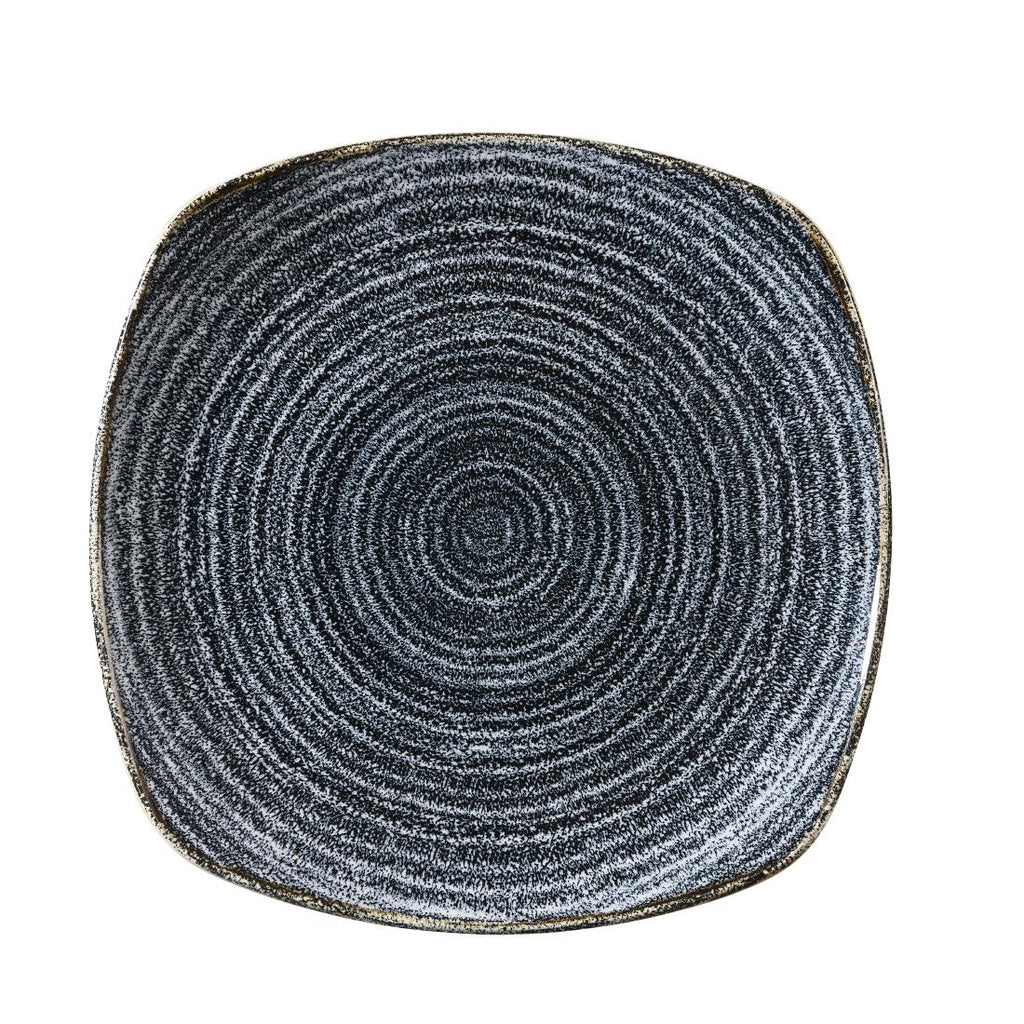 Churchill Studio Prints Homespun Charcoal Black Square Plate 252mm - DM444 Plates Churchill