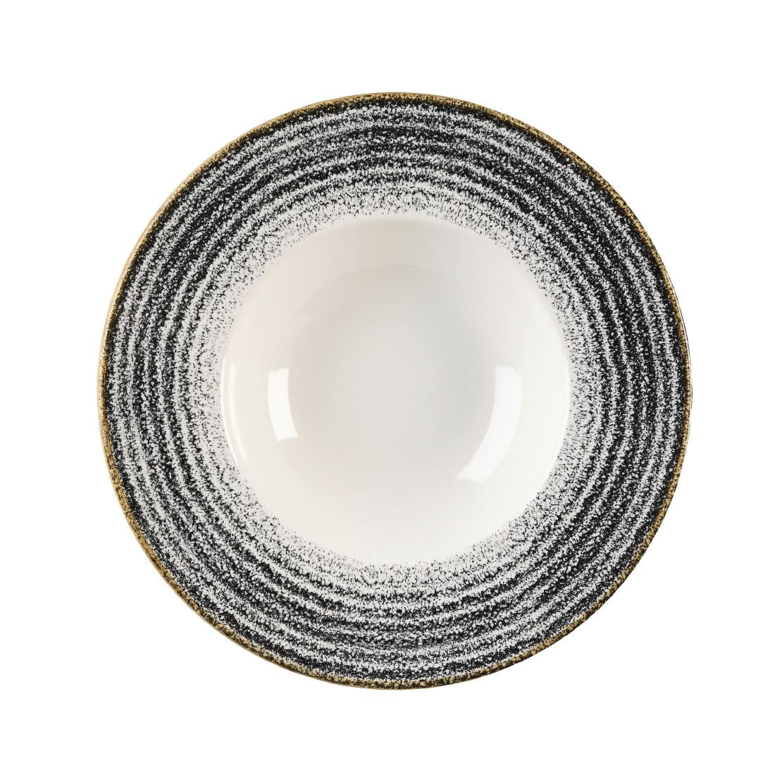 Churchill Studio Prints Homespun Charcoal Black Wide Rim Bowl 280mm - DM449 Bowls Churchill