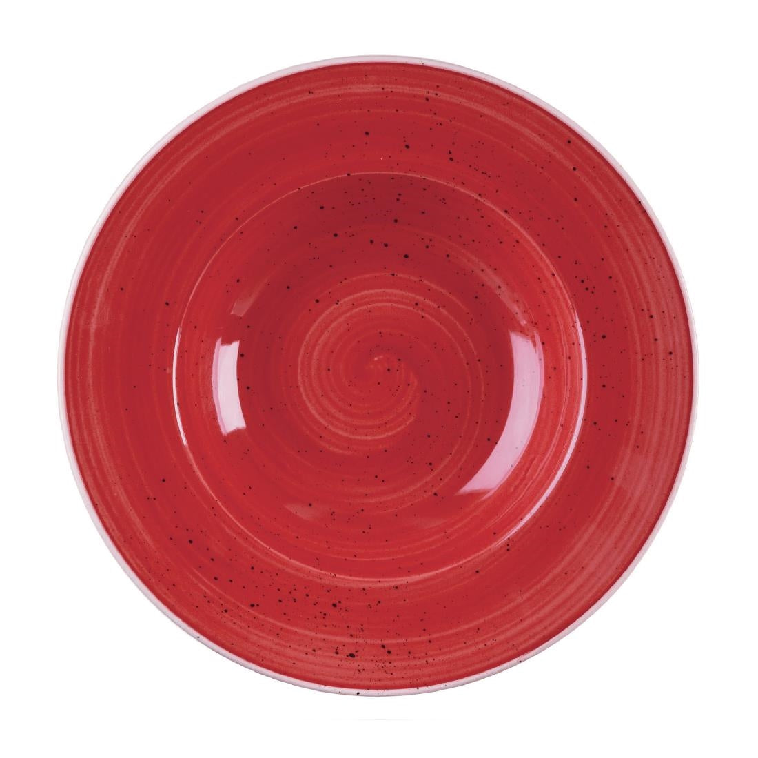 Churchill Stonecast Round Wide Rim Bowl Berry Red 280mm (Pack of 12) - DM466 Bowls Churchill