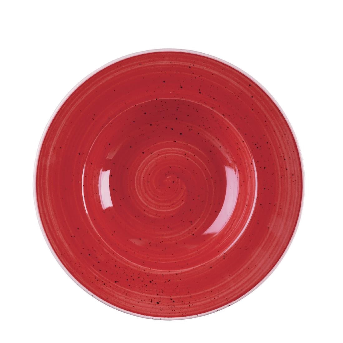 Churchill Stonecast Round Wide Rim Bowl Berry Red 240mm (Pack of 12) - DM467 Bowls Churchill