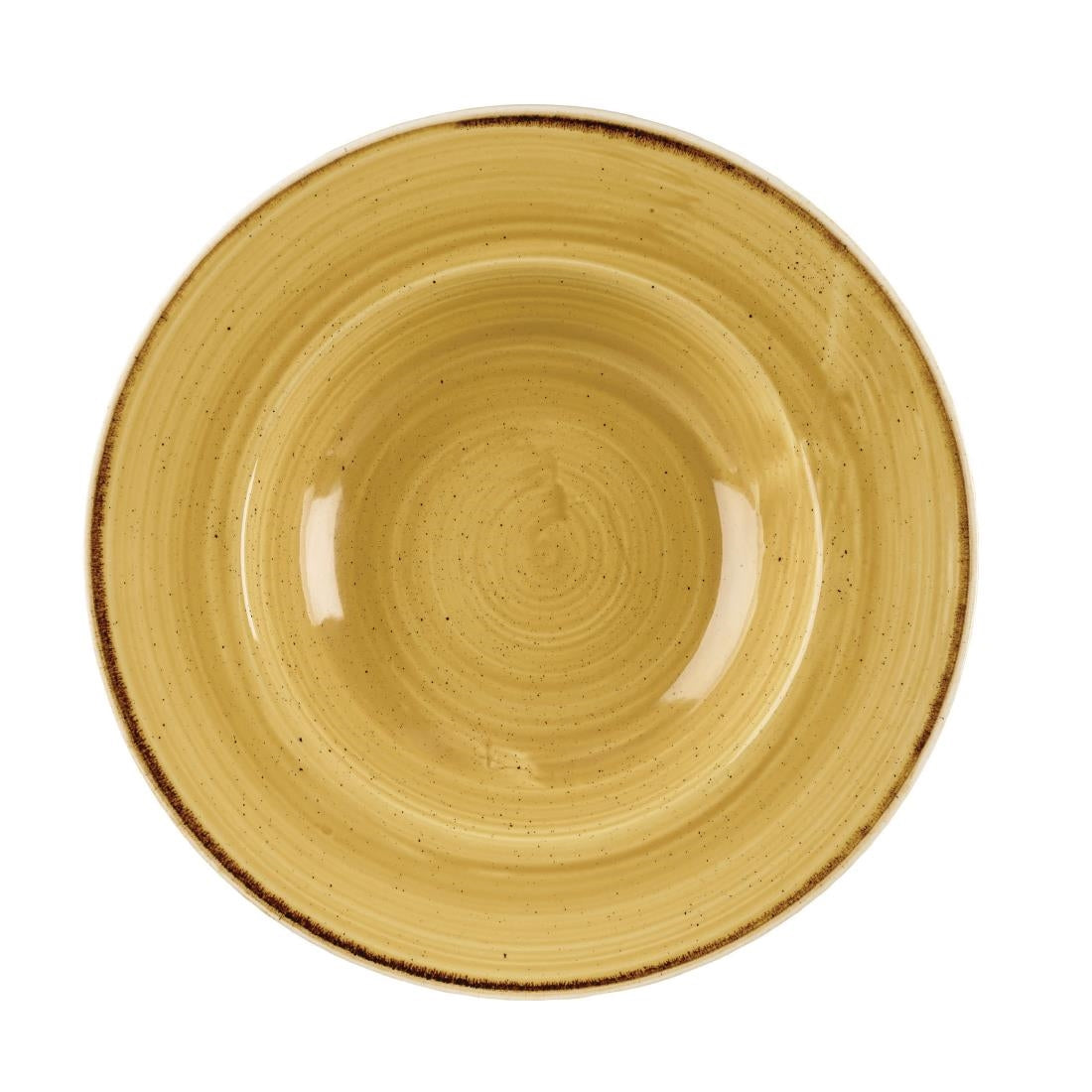 Churchill Stonecast Round Wide Rim Bowl Mustard Seed Yellow 280mm (Pack of 12) - DM468 Bowls Churchill