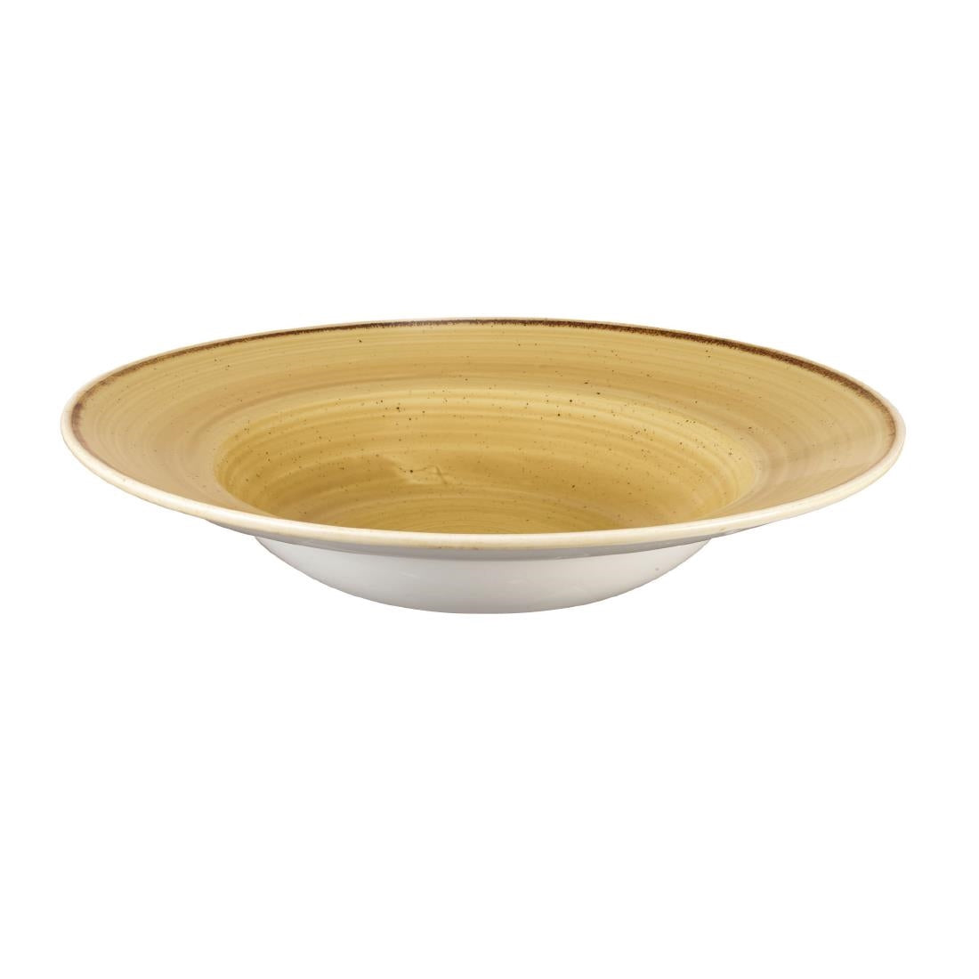 Churchill Stonecast Round Wide Rim Bowl Mustard Seed Yellow 280mm (Pack of 12) - DM468 Bowls Churchill