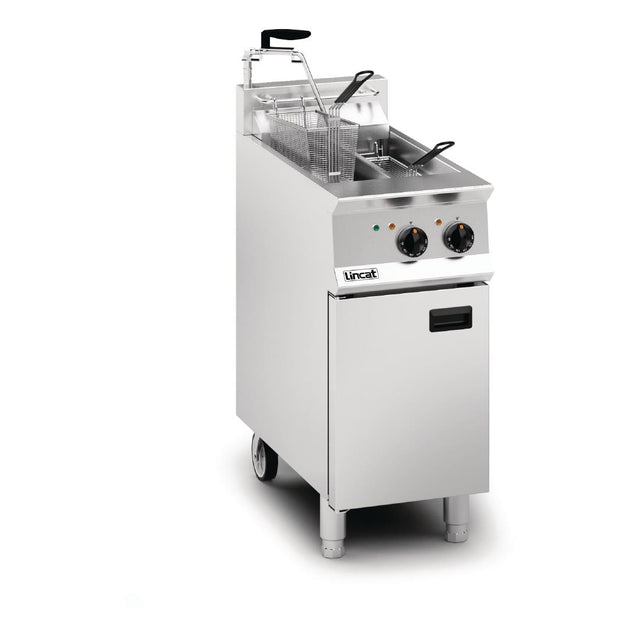 Lincat Opus 800 Twin Tank Twin Basket Free Standing Electric Filtration Fryer OE8105/OP - DM520 Freestanding Electric Fryers Lincat