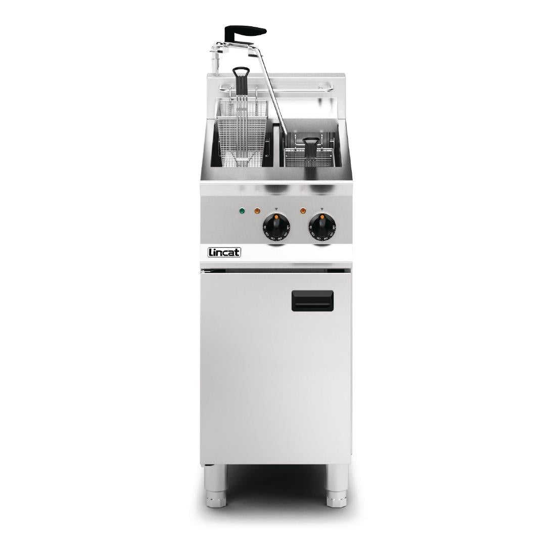Lincat Opus 800 Twin Tank Twin Basket Free Standing Electric Filtration Fryer OE8105/OP - DM520 Freestanding Electric Fryers Lincat