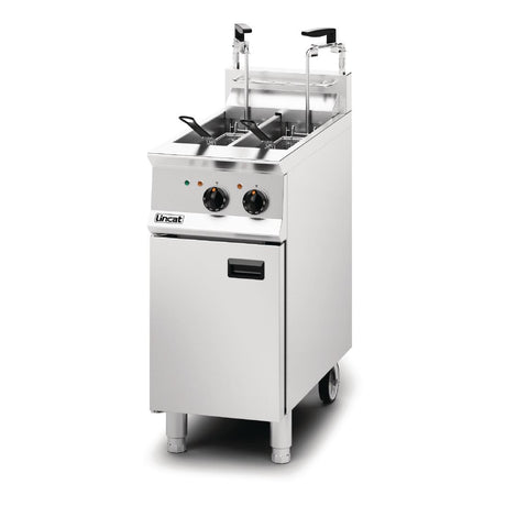 Lincat Opus 800 Twin Tank Twin Basket Free Standing Electric Filtration Fryer OE8105/OP2 - DM521 Freestanding Electric Fryers Lincat