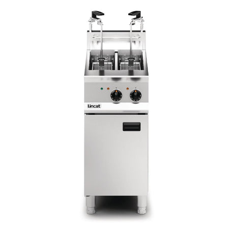 Lincat Opus 800 Twin Tank Twin Basket Free Standing Electric Filtration Fryer OE8105/OP2 - DM521 Freestanding Electric Fryers Lincat