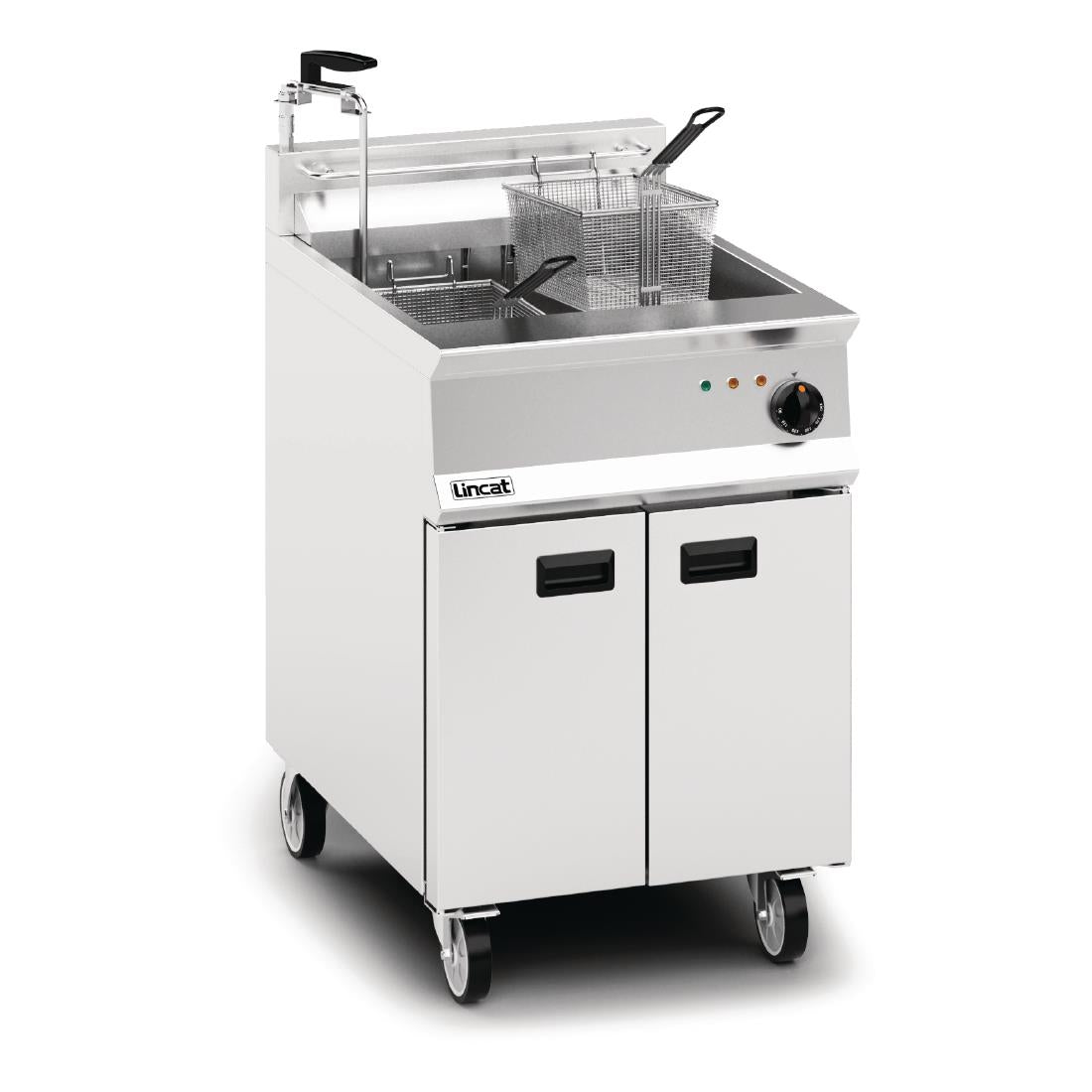Lincat Opus 800 Single Tank Twin Basket Free Standing Electric Filtration Fryer OE8108/OP - DM523 Freestanding Electric Fryers Lincat
