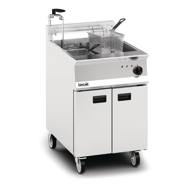 Lincat Opus 800 Single Tank Twin Basket Free Standing Electric Filtration Fryer OE8108/OP - DM523 Freestanding Electric Fryers Lincat