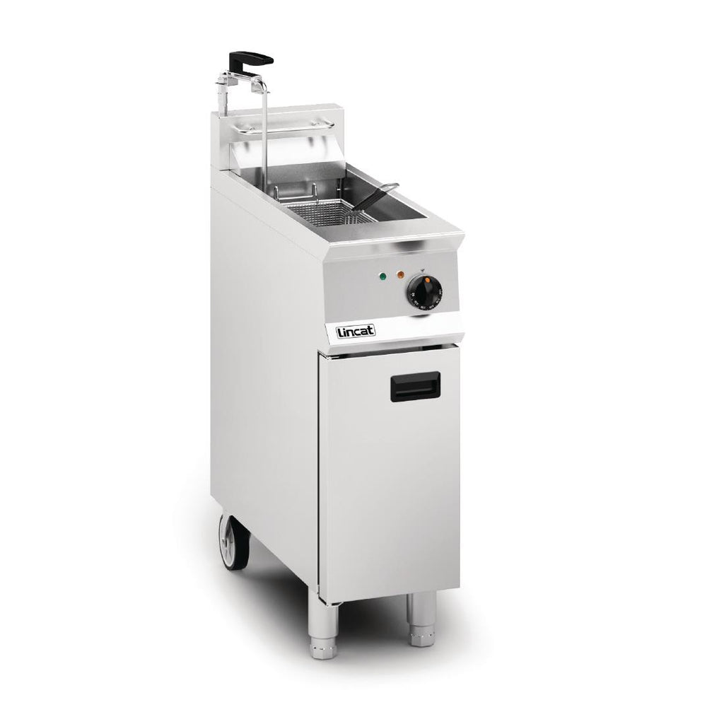 Lincat Opus 800 Single Tank Single Basket Free Standing Electric Filtration Fryer OE8112/OP - DM525 Freestanding Electric Fryers Lincat