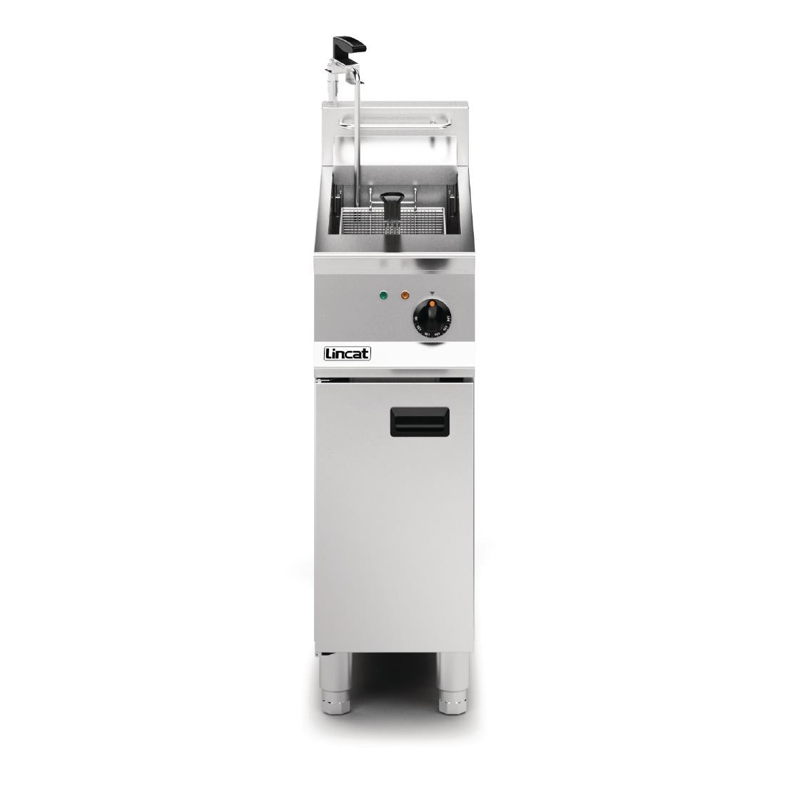 Lincat Opus 800 Single Tank Single Basket Free Standing Electric Filtration Fryer OE8112/OP - DM525 Freestanding Electric Fryers Lincat