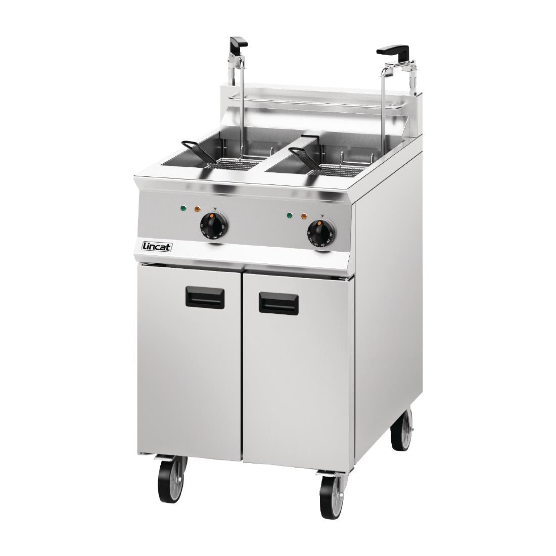 Lincat Opus 800 Twin Tank Twin Basket Free Standing Electric Filtration Fryer OE8113/OP2 - DM528 Freestanding Electric Fryers Lincat