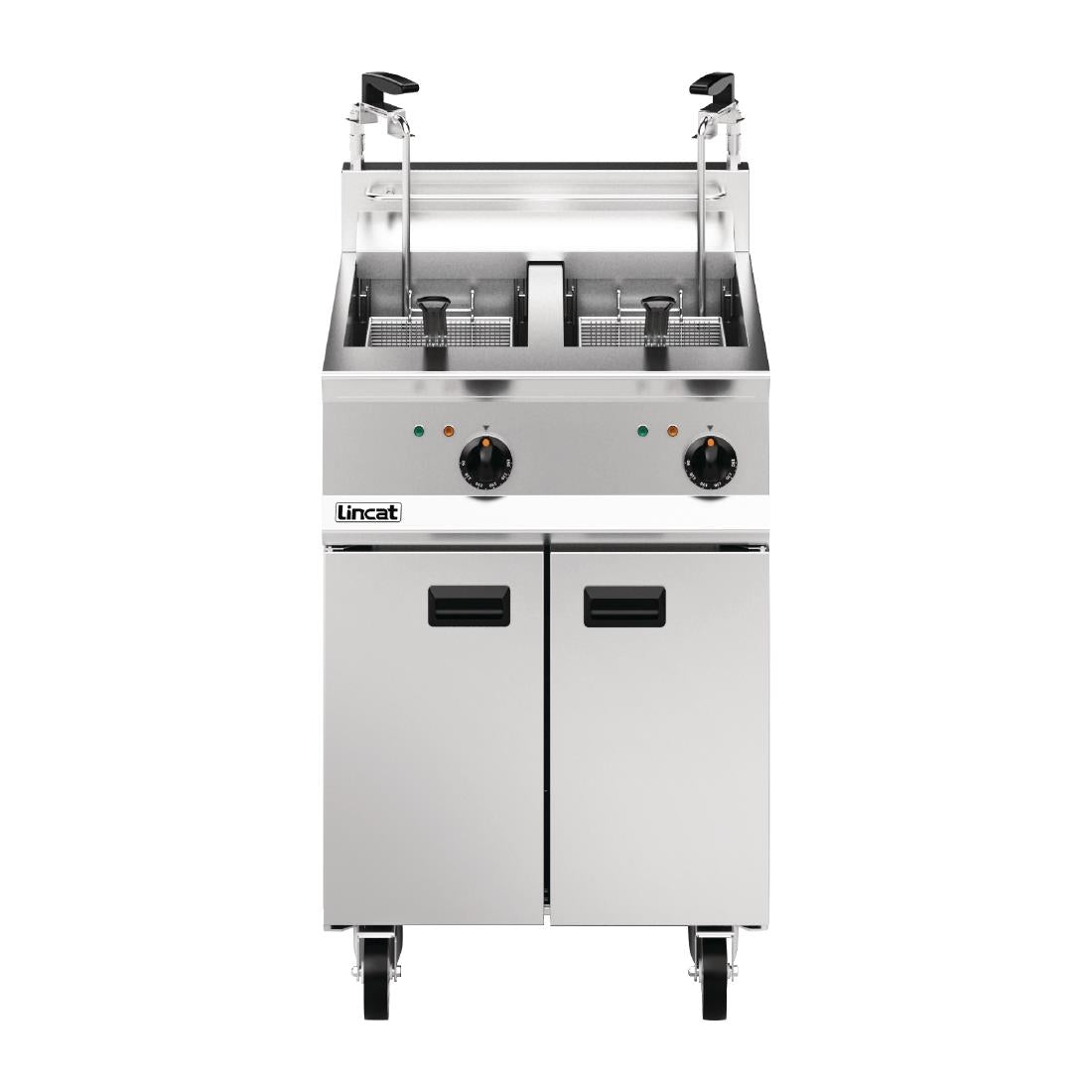 Lincat Opus 800 Twin Tank Twin Basket Free Standing Electric Filtration Fryer OE8113/OP2 - DM528 Freestanding Electric Fryers Lincat