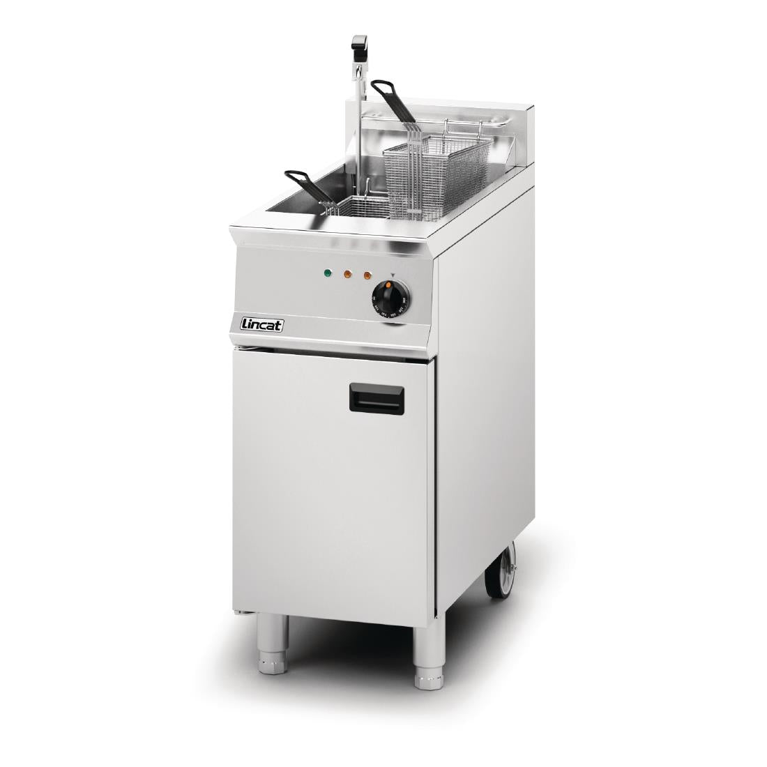 Lincat Opus 800 Single Tank Twin Basket Free Standing Electric Filtration Fryer OE8114/OP - DM530 Freestanding Electric Fryers Lincat