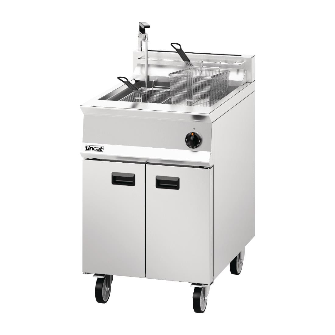 Lincat Opus 800 Single Tank Twin Basket Free Standing Natural Gas Filtration Fryer OG8107/OP - DM535-N Freestanding Gas Fyers Lincat