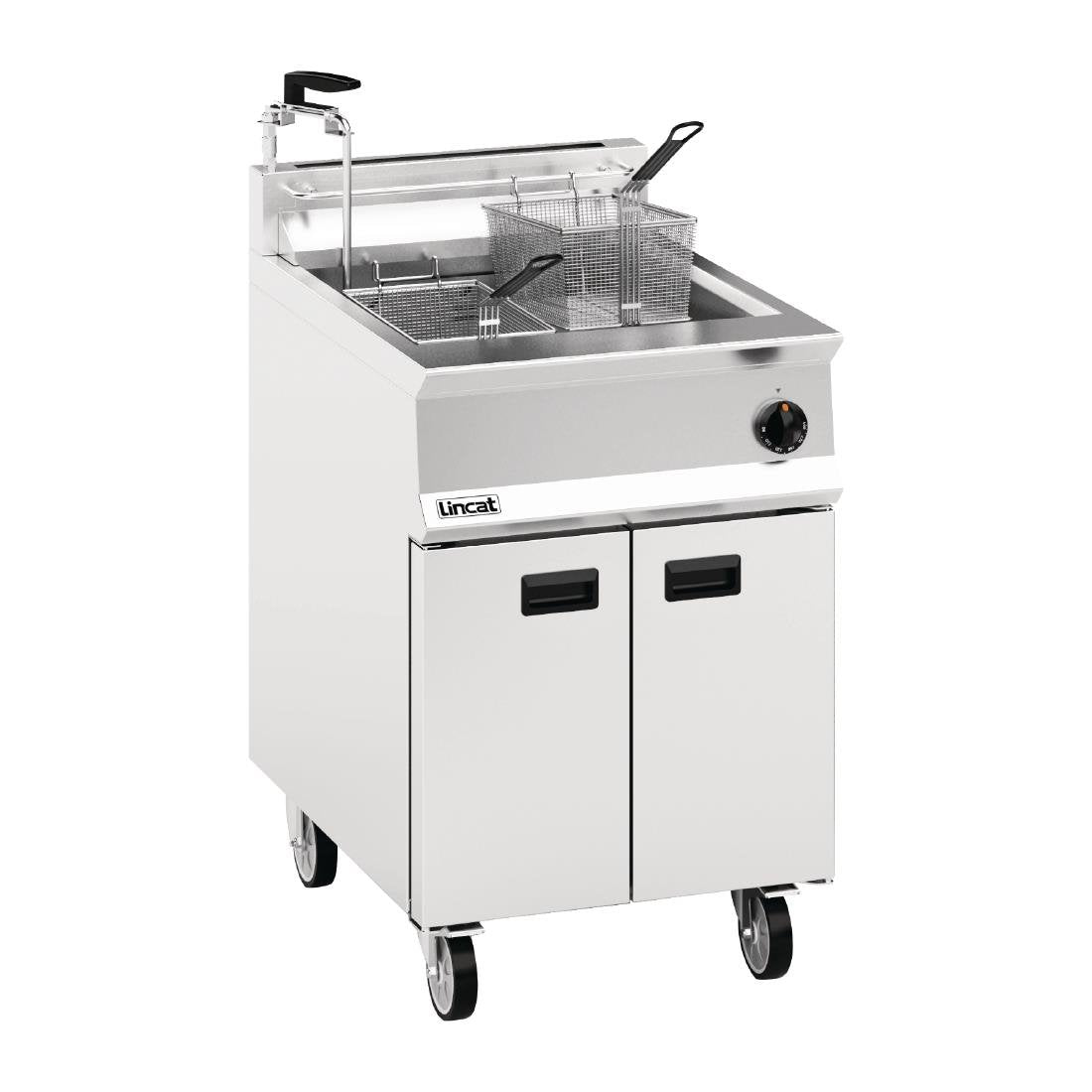 Lincat Opus 800 Single Tank Twin Basket Free Standing Propane Gas Filtration Fryer OG8107/OP - DM535-P Freestanding Gas Fyers Lincat