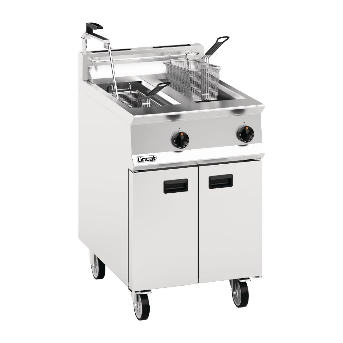 Lincat Opus 800 Twin Tank Twin Basket Free Standing Natural Gas Filtration Fryer OG8111/OP - DM539-N Freestanding Gas Fyers Lincat