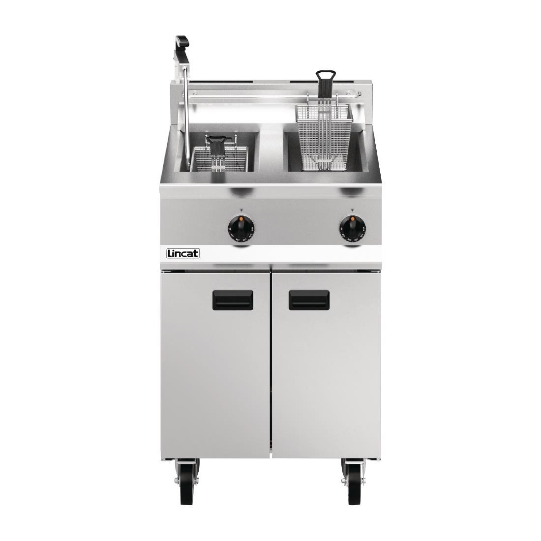 Lincat Opus 800 Twin Tank Twin Basket Free Standing Propane Gas Filtration Fryer OG8111/OP - DM539-P Freestanding Gas Fyers Lincat