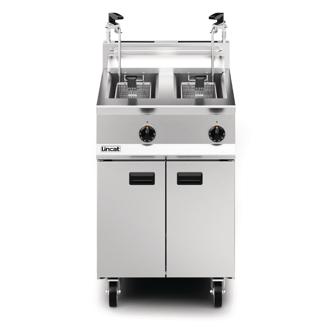 Lincat Opus 800 Twin Tank Twin Basket Free Standing Natural Gas Dual Filtration Fryer OG8111/OP2 - DM540-N Freestanding Gas Fyers Lincat