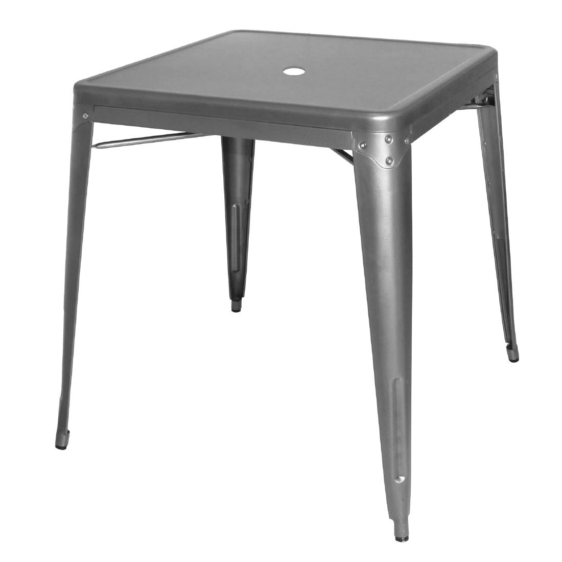 Bolero Bistro Square Steel Table Gun Metal 668mm - DM904 Steel Tables Bolero
