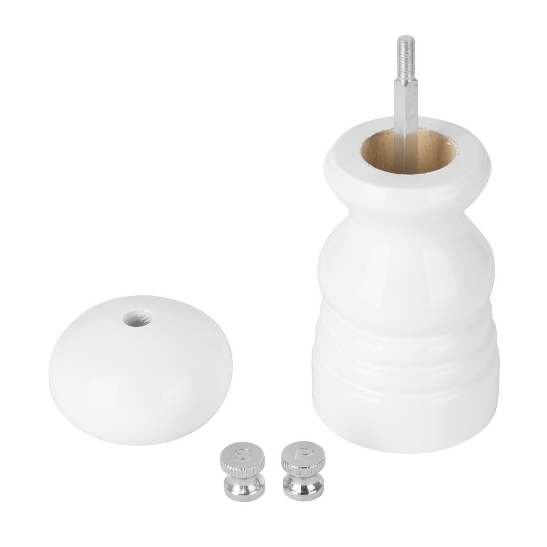 Olympia Salt Or Pepper Grinder White Hevea Wood 125mm - DN652 Olympia