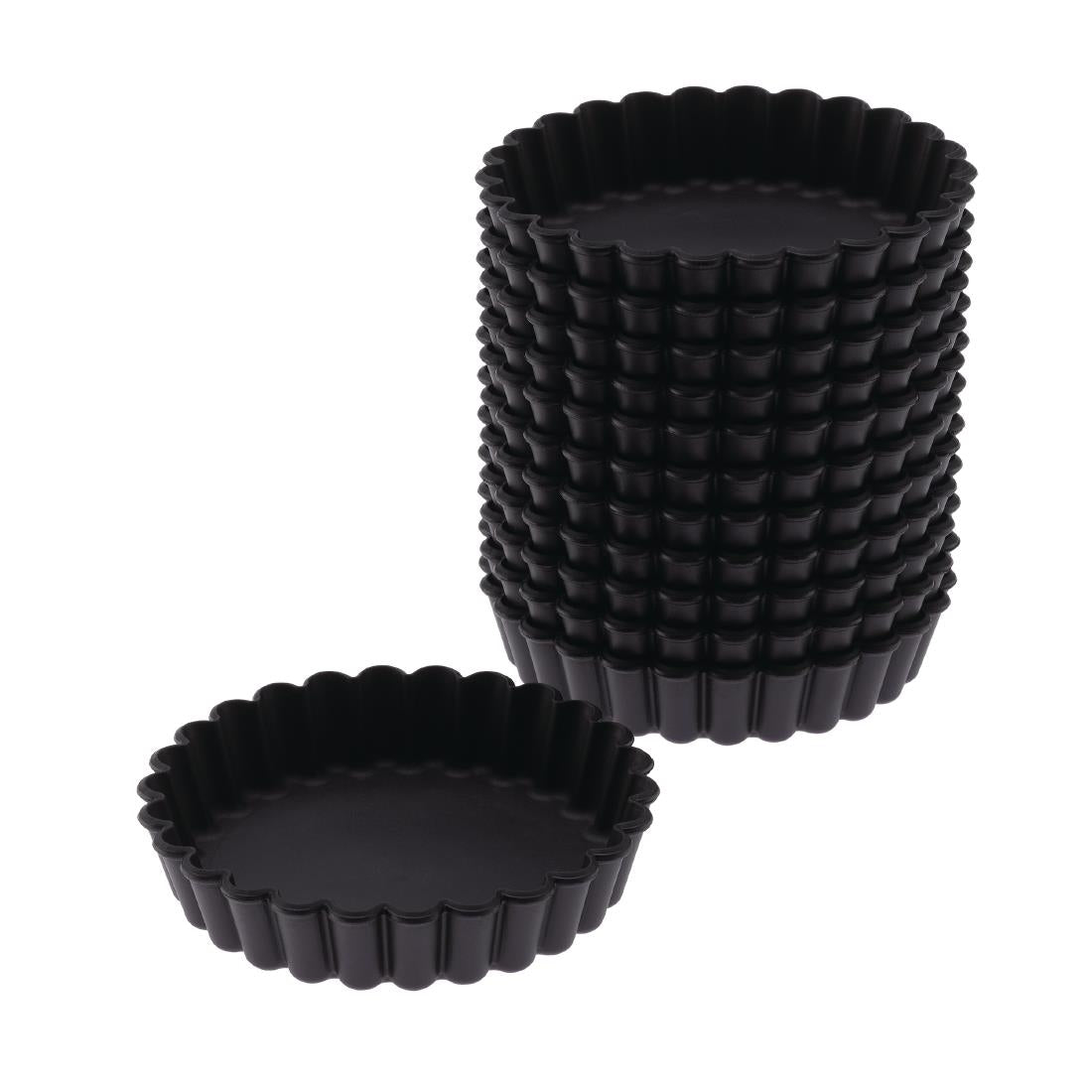 Matfer Bourgeat Exoglass Round Fluted Tartlet Mould 100mm (Pack of 12) - DN955 Matfer Bourgeat