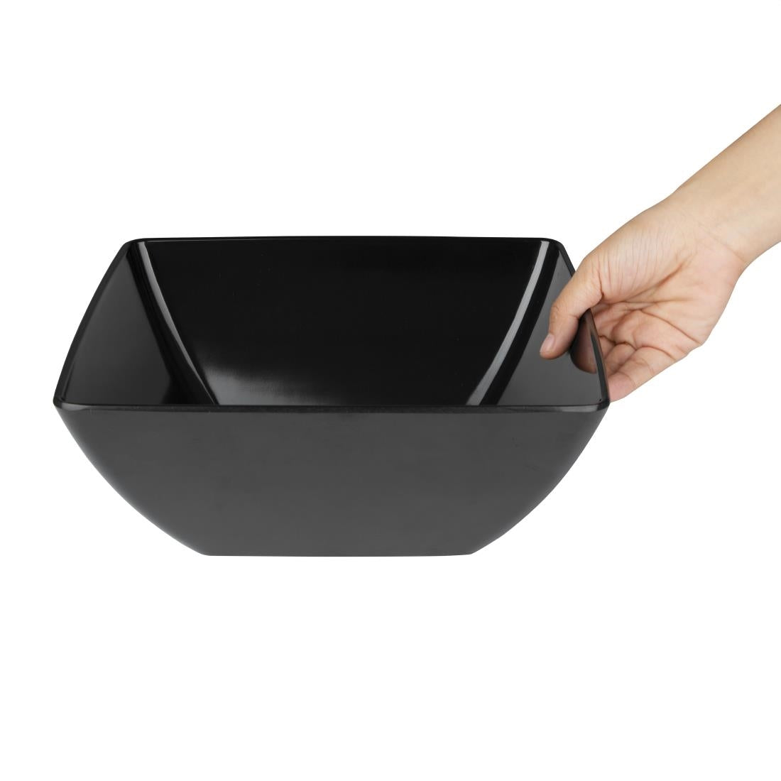 Olympia Kristallon Curved Black Melamine Bowl 11" - DP147 Olympia