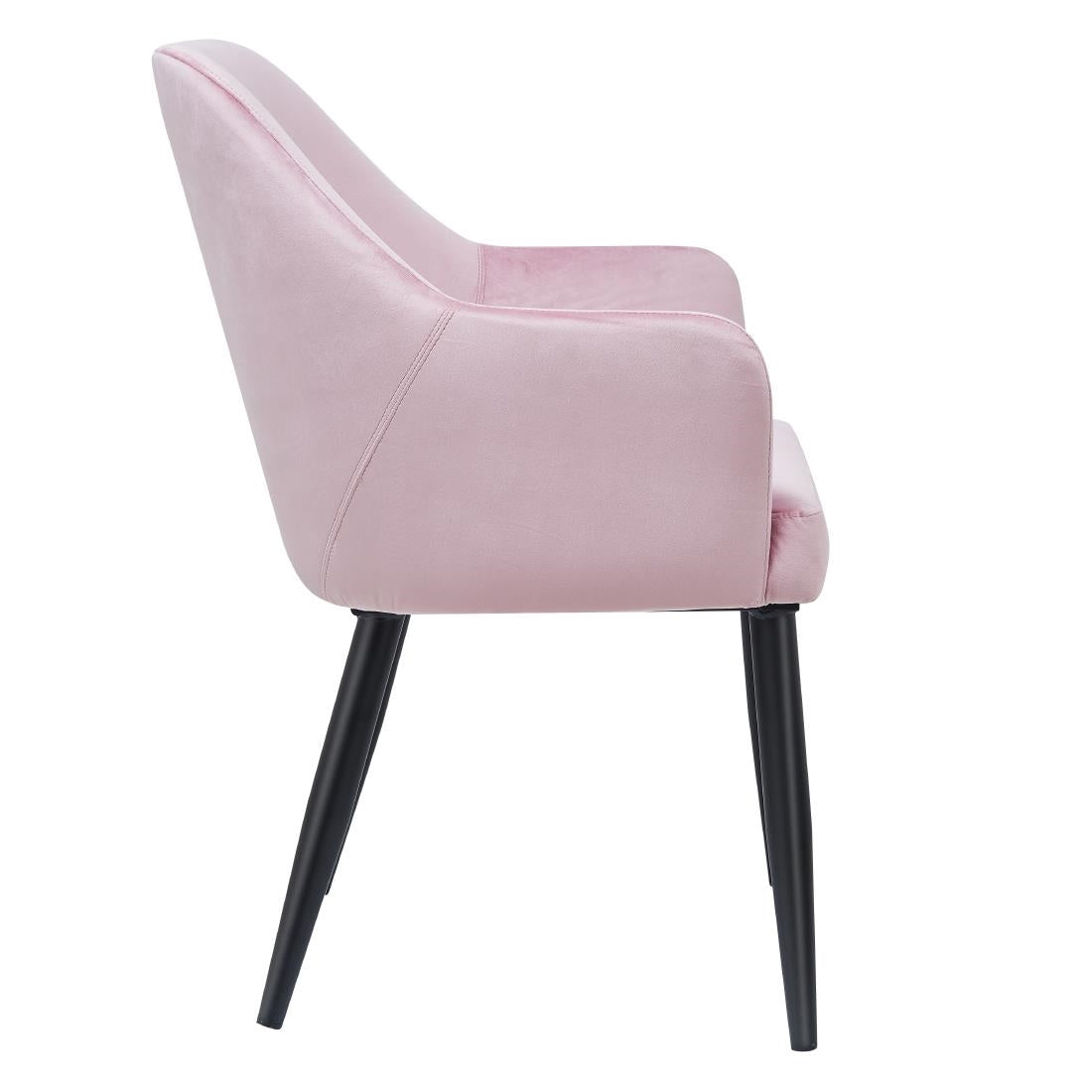 Bolero Lia Velvet Effect Chairs Dusty Pink (Set of 2) - DP198 Upholstered Dining Chairs Bolero