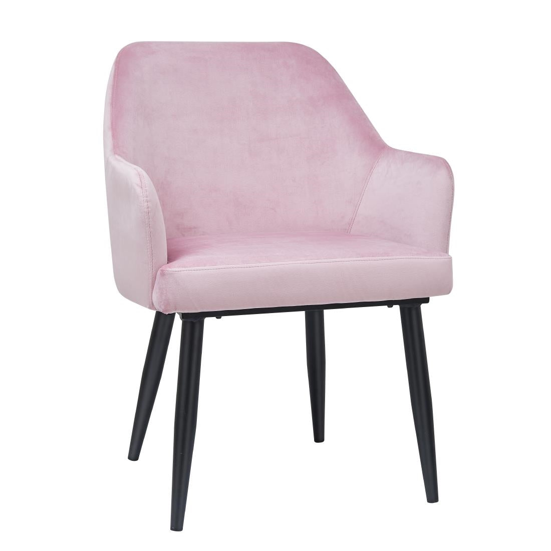 Bolero Lia Velvet Effect Chairs Dusty Pink (Set of 2) - DP198 Upholstered Dining Chairs Bolero