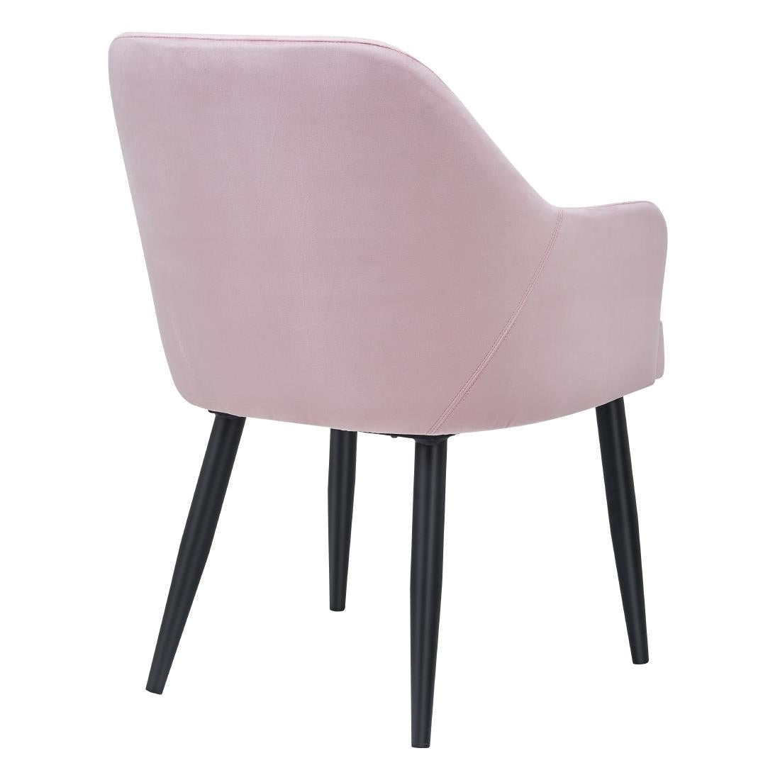 Bolero Lia Velvet Effect Chairs Dusty Pink (Set of 2) - DP198 Upholstered Dining Chairs Bolero