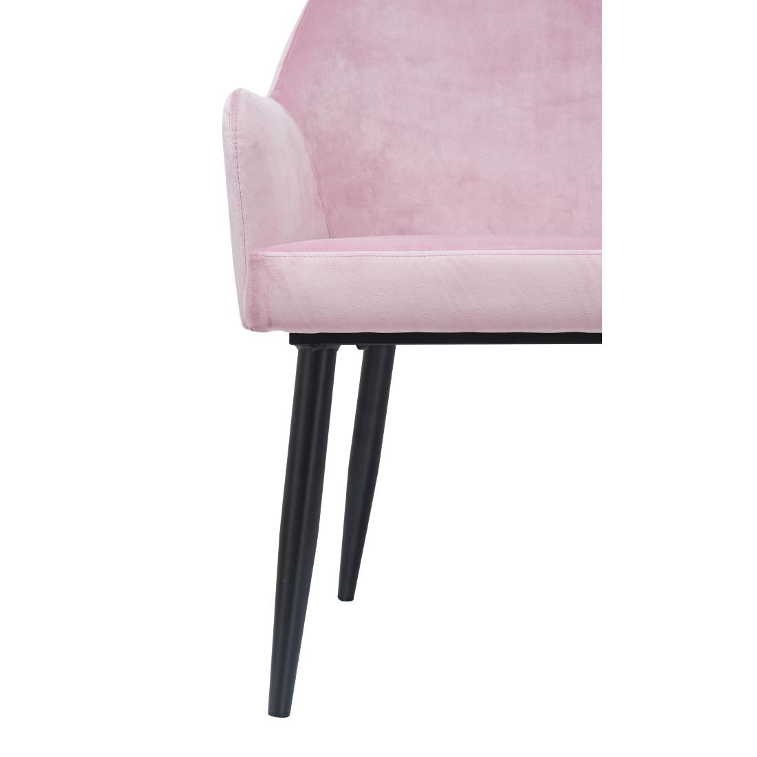Bolero Lia Velvet Effect Chairs Dusty Pink (Set of 2) - DP198 Upholstered Dining Chairs Bolero