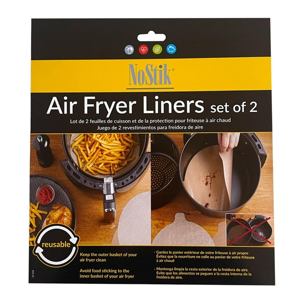 NoStik Air Fryer Liner Round 235mm (Pack of 2) - DP549 No Stik