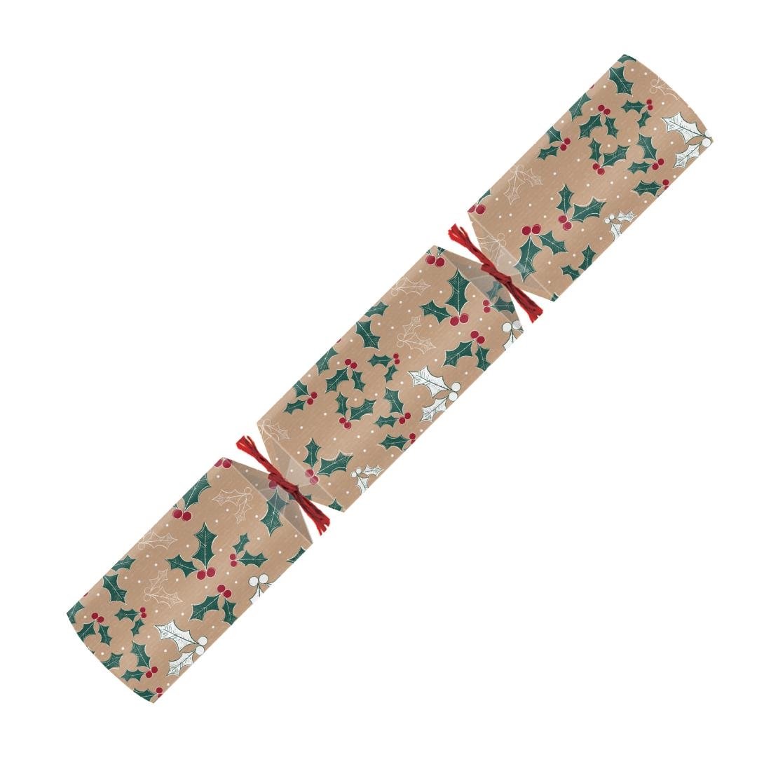 Swantex Kraft Frosted Holly Christmas Crackers 12" (Pack of 50) - DP690 Swantex