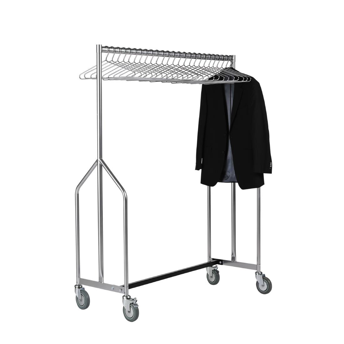 Heavy Duty Z Garment Rail with 25 Chrome Hangers - DP706 Commercial Hangers