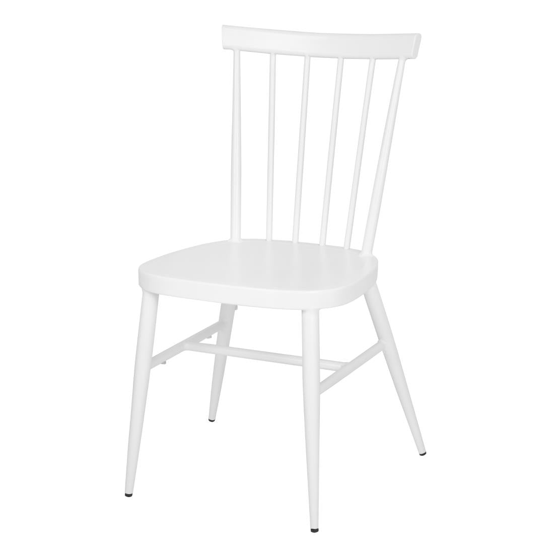 Bolero Windsor Aluminium White Chairs White (Pack of 4) - DP718 Metal Dining Chairs Bolero