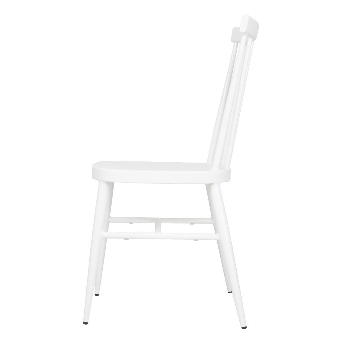 Bolero Windsor Aluminium White Chairs White (Pack of 4) - DP718 Metal Dining Chairs Bolero