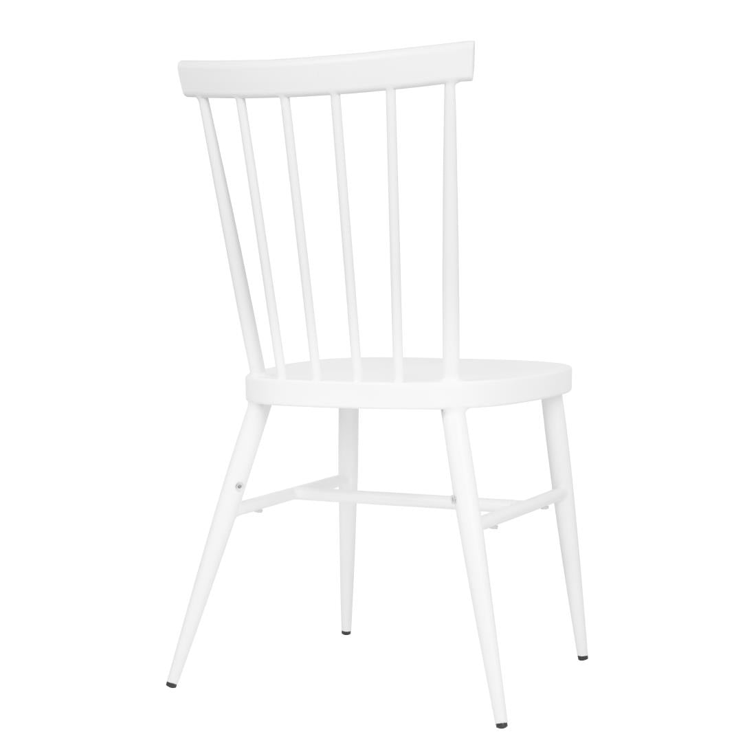 Bolero Windsor Aluminium White Chairs White (Pack of 4) - DP718 Metal Dining Chairs Bolero