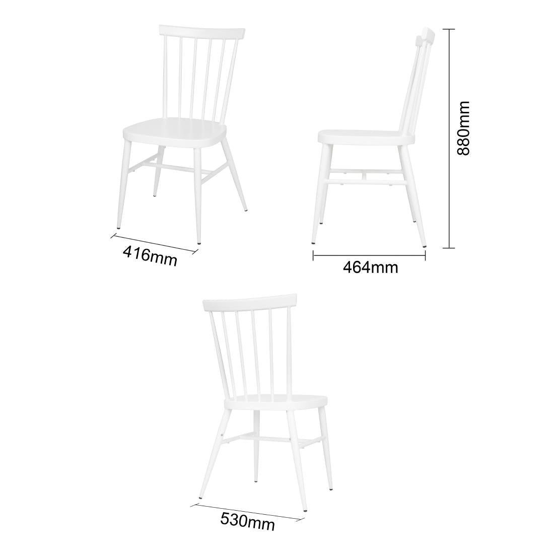 Bolero Windsor Aluminium White Chairs White (Pack of 4) - DP718 Metal Dining Chairs Bolero
